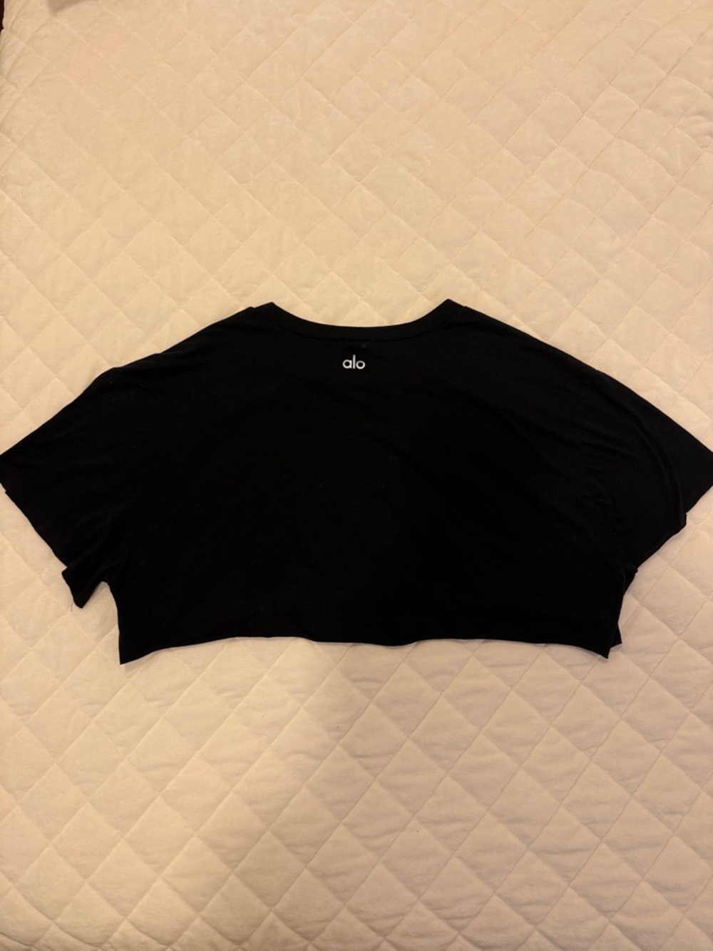 Alo Yoga Black Cropped Tee View 2